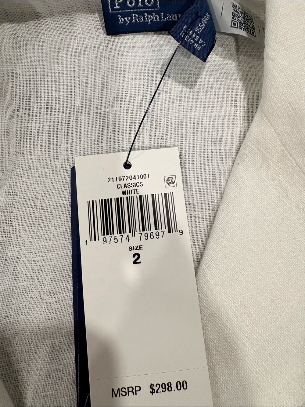 Polo Ralph Lauren Belted Linen A-Line Shirtdress | color: white | size: 2 - Picture 7 of 11